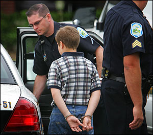 children being arrested